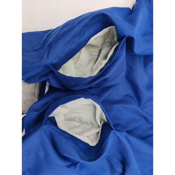 Reebok Blue Windbreaker Pullover Jacket V Neck White Stripe Athletic Men M - Picture 8 of 10